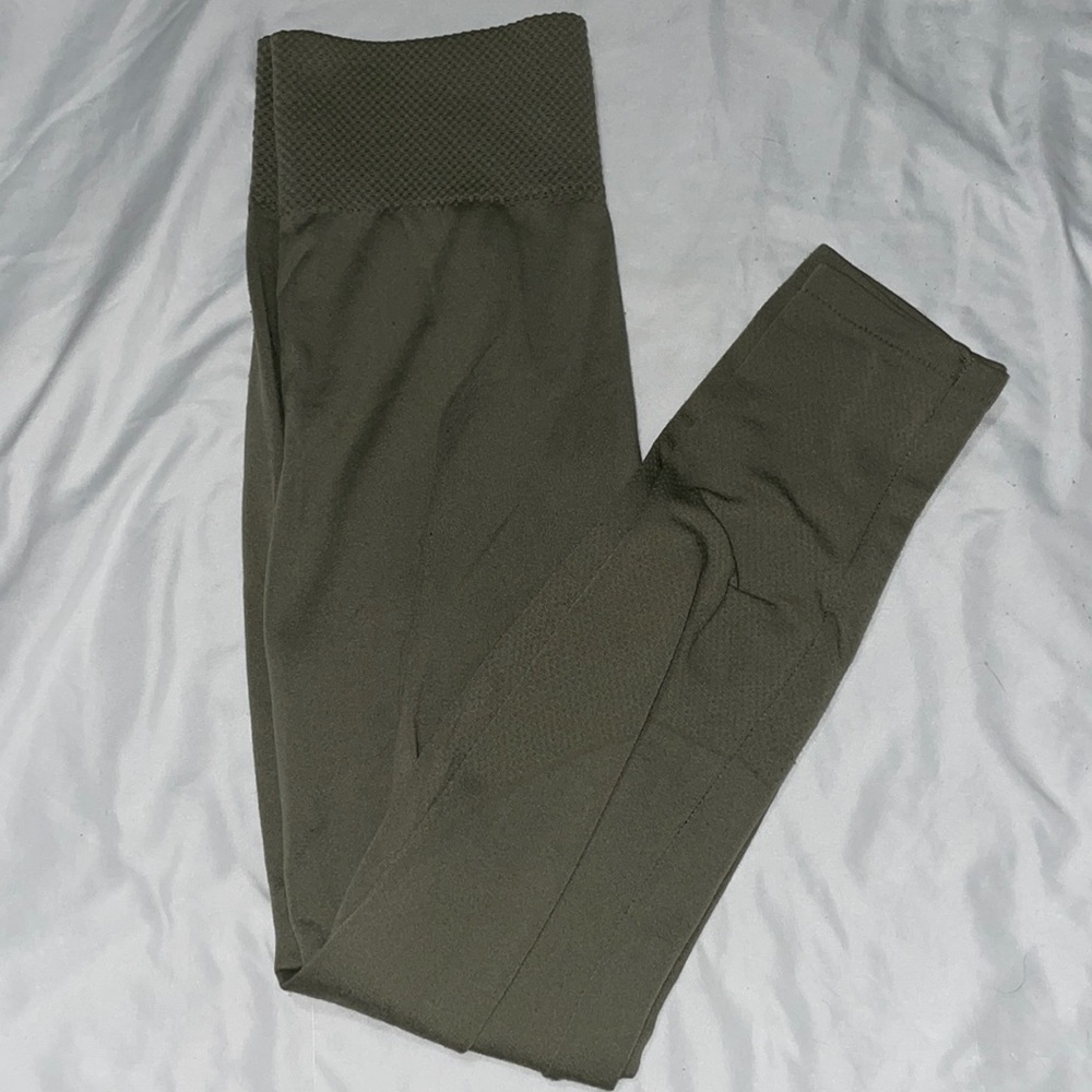 Olive Green Knit Leggings Size Small